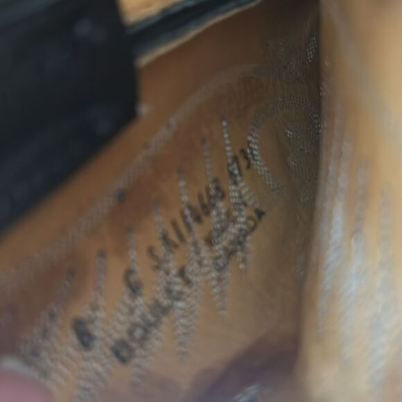 Boulet Embroidered Leather Cowboy Boots Black 8 EUC - Picture 7 of 7